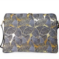 SUI Plus Bags　しかくバッグ（13インチPCバッグ）　No.17　葉脈紋様　一点物