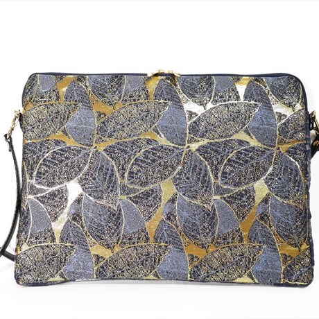 SUI Plus Bags　しかくバッグ（13インチPCバッグ）　No.17　葉脈紋様　一点物