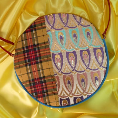 SUI Plus Bags　まんまるバッグ　No.17　羽かさね紋様　一点物