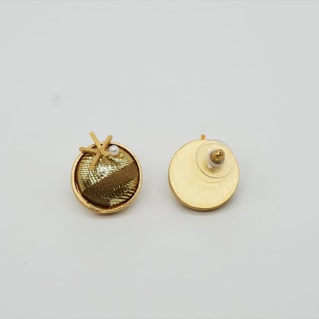 〈尊 MICOTO〉 ピアス　BIGBANG　三階菱紋様　利休茶地
