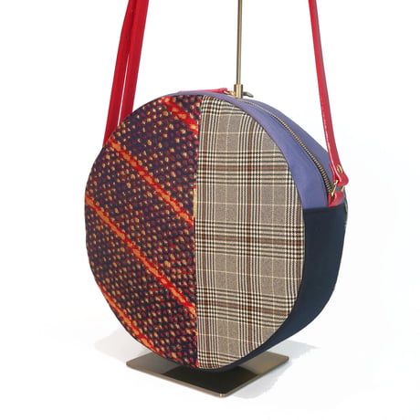 SUI Plus Bags　まんまるバッグ　No.10　ネオン紋様　一点物