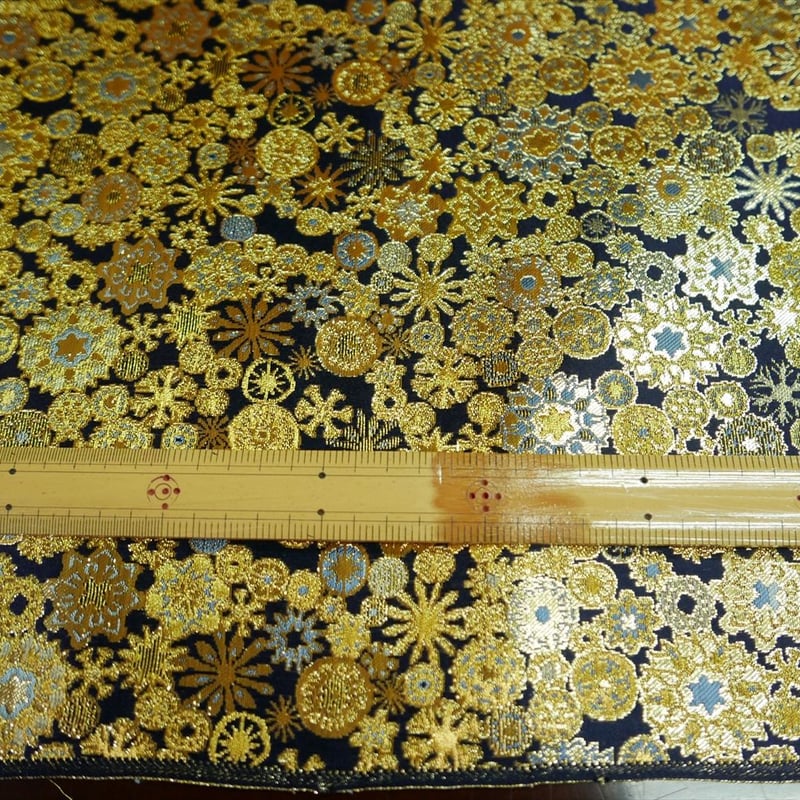 西陣織 金襴 絹織物 雪輪紋様 約一尺 | 西陣岡本 西陣織 金襴 絹織物 雪輪紋様 約一尺 | 西陣岡本