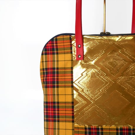 SUI Plus Bags　ラウンドトートバッグ　No.28　三階菱紋様　一点物