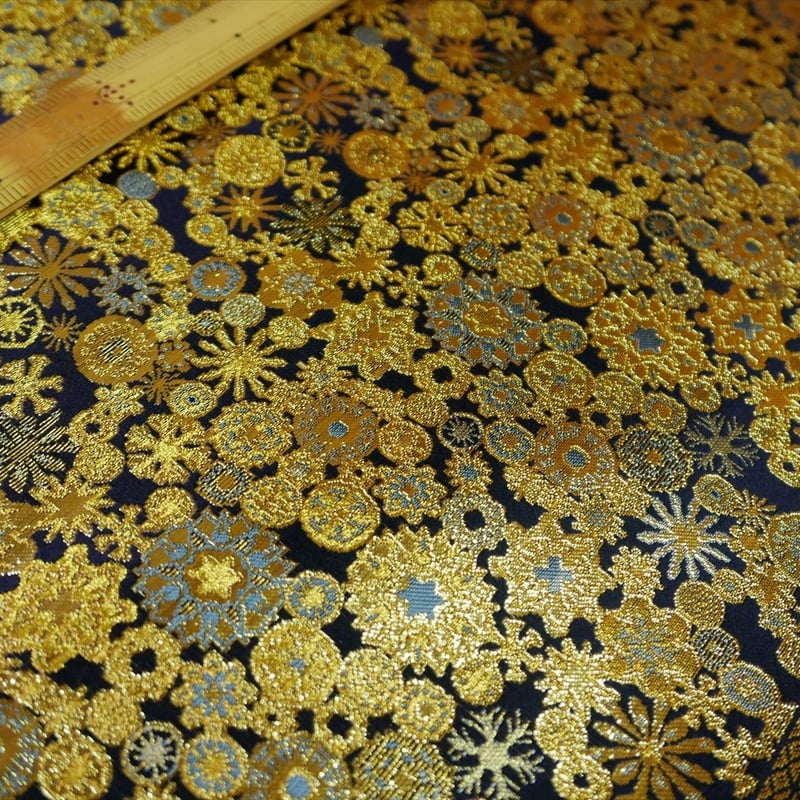 西陣織 金襴 絹織物 雪輪紋様 約一尺 | 西陣岡本