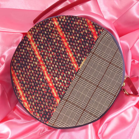 SUI Plus Bags　まんまるバッグ　No.10　ネオン紋様　一点物