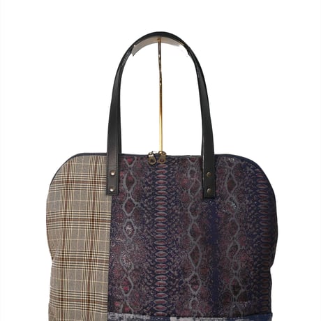 SUI Plus Bags　ラウンドトートバッグ　No.7　パイソン紋様　一点物