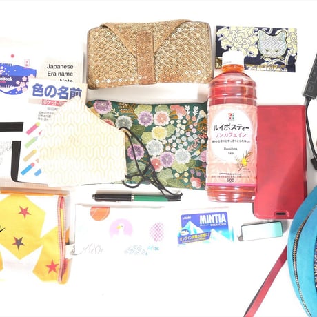 SUI Plus Bags　まんまるバッグ　No.1　水玉紋様＆網代紋様　一点物