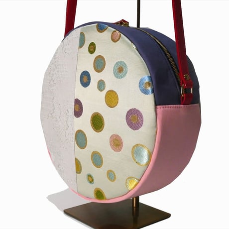 SUI Plus Bags　まんまるバッグ　No.28　水玉紋様　一点物
