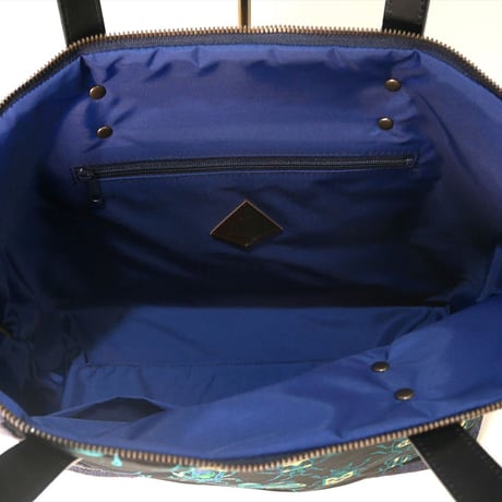 SUI Plus Bags　ラウンドトートバッグ　No.12　虫紋様黒漆　一点物