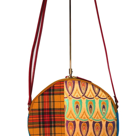 SUI Plus Bags　まんまるバッグ　No.17　羽かさね紋様　一点物