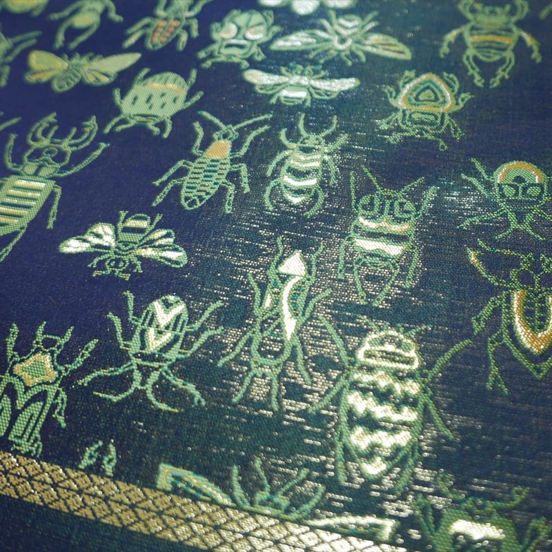 Polaris 西陣織 袋帯 日光東照宮 猫 猿 金糸 正絹 六通 Q919 Polaris 西陣織 袋帯 日光東照宮 猫 猿 金糸 正絹 六通 Q919