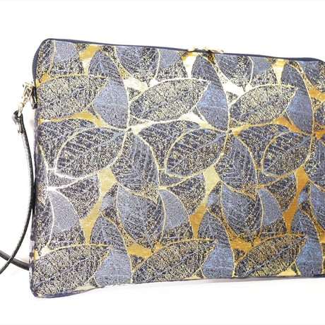 SUI Plus Bags　しかくバッグ（13インチPCバッグ）　No.17　葉脈紋様　一点物