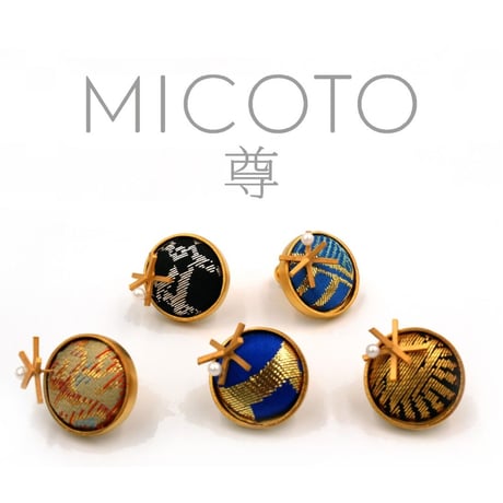 〈尊 MICOTO〉 ピンブローチ　BIGBANG　とげとげ紋様　黒地銀