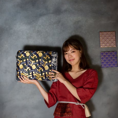 SUI Plus Bags　しかくバッグ（13インチPCバッグ）　No.14　パイソン紋様　一点物