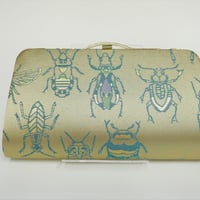 全正絹 西陣織 金襴　Insect　虫紋様　クラッチバッグB
