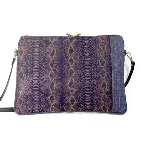 SUI Plus Bags　しかくバッグ（13インチPCバッグ）　No.13　パイソン紋様　一点物