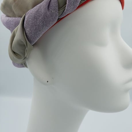 きらめくターバン　Live Turban　ニシジーナ＆ニシジーノ　朱地　ひなぎく紋様　104
