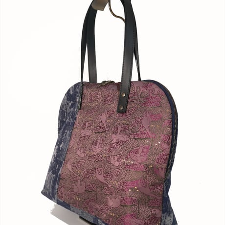 SUI Plus Bags　ラウンドトートバッグ　No.18　アフリカ紋様　一点物