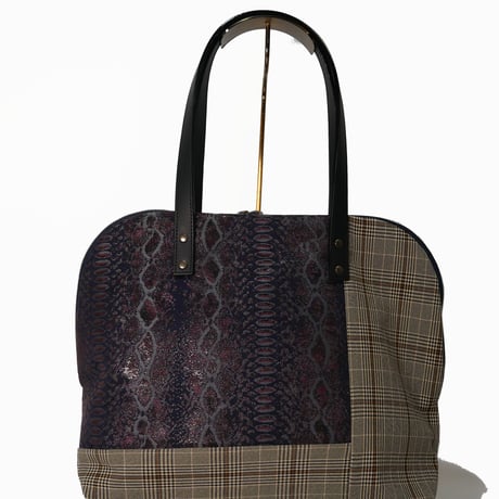 SUI Plus Bags　ラウンドトートバッグ　No.19　パイソン紋様　一点物