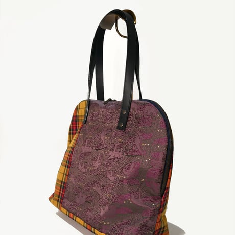 SUI Plus Bags　ラウンドトートバッグ　No.26　アフリカ紋様　一点物