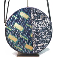 SUI Plus Bags　まんまるバッグ　No.7　ネオン紋様青　一点物