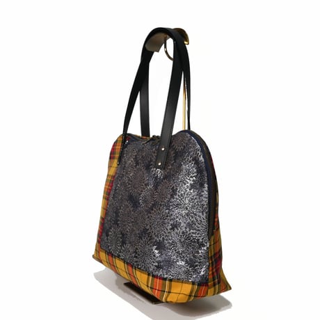 SUI Plus Bags　ラウンドトートバッグ　No.22　古都唐花紋様　一点物
