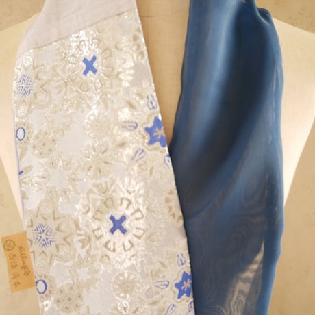 きらめくターバン　Live Turban　ニシジーナ＆ニシジーノ　白地　雪輪紋様　白銀　62
