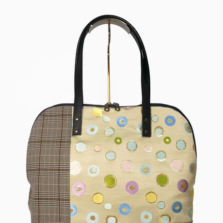 SUI Plus Bags　ラウンドトートバッグ　No.2　水玉紋様　一点物