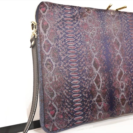 SUI Plus Bags　しかくバッグ（13インチPCバッグ）　No.13　パイソン紋様　一点物