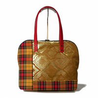 SUI Plus Bags　ラウンドトートバッグ　No.28　三階菱紋様　一点物