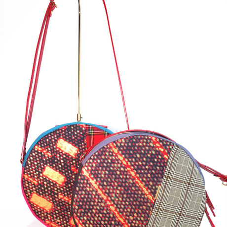 SUI Plus Bags　まんまるバッグ　No.10　ネオン紋様　一点物