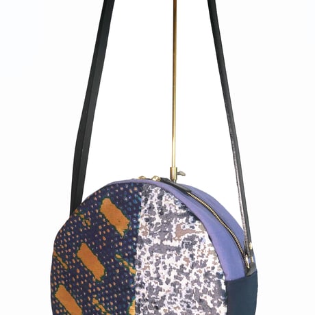 SUI Plus Bags　まんまるバッグ　No.7　ネオン紋様青　一点物