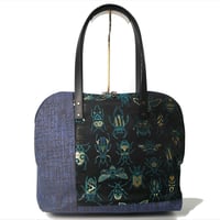 SUI Plus Bags　ラウンドトートバッグ　No.12　虫紋様黒漆　一点物