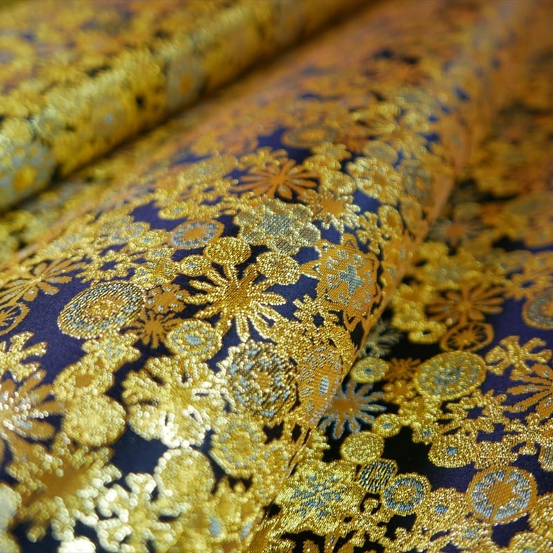 西陣織 金襴 絹織物 雪輪紋様 約一尺 | 西陣岡本