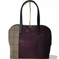 SUI Plus Bags　ラウンドトートバッグ　No.4　紺地CELL紋様　一点物