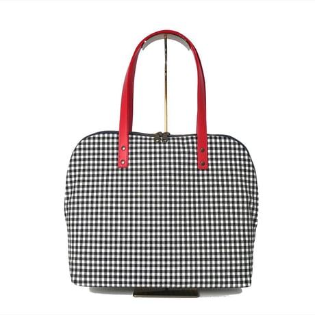 SUI Plus Bags　ラウンドトートバッグ　No.11　キツネ格子　一点物