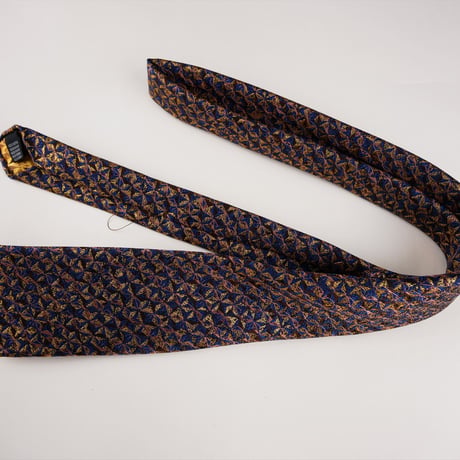 TIE YOUR TIE×西陣岡本　セッテピエゲ　 麻の葉紋様 A 濃紺桃 / Hemp leaf A