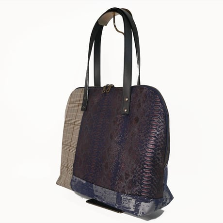 SUI Plus Bags　ラウンドトートバッグ　No.7　パイソン紋様　一点物