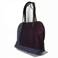 SUI Plus Bags　ラウンドトートバッグ　No.13　CELL紋様　紺地　一点物