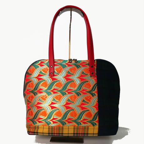 SUI Plus Bags　ラウンドトートバッグ　No.25　つばめ矢紋様　一点物