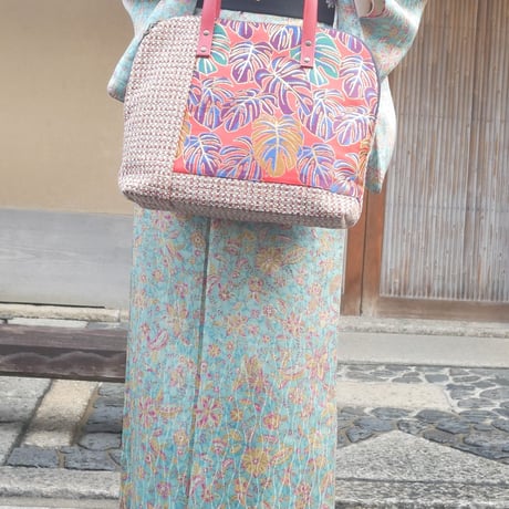 SUI Plus Bags　ラウンドトートバッグ　No.29　しずく紋様　一点物
