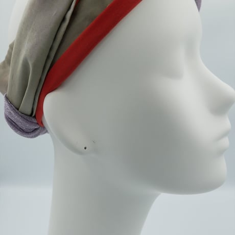 きらめくターバン　Live Turban　ニシジーナ＆ニシジーノ　朱地　ひなぎく紋様　104