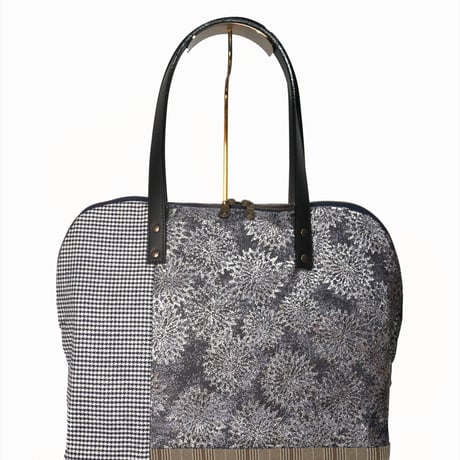 SUI Plus Bags　ラウンドトートバッグ　No.1　古都唐花紋様　一点物