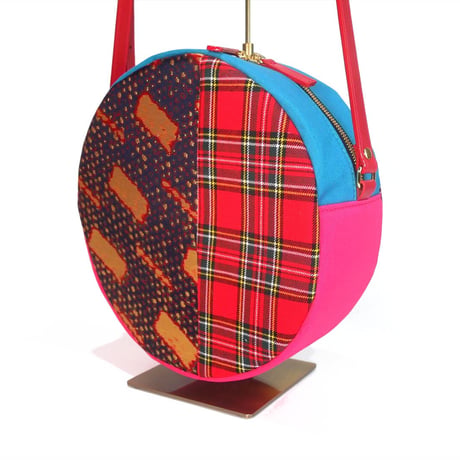 SUI Plus Bags　まんまるバッグ　No.25　ネオン紋様　一点物