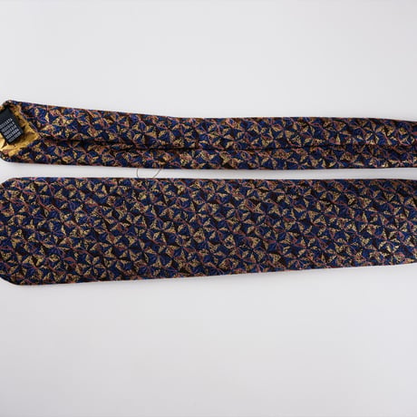 TIE YOUR TIE×西陣岡本　セッテピエゲ　 麻の葉紋様 A 濃紺桃 / Hemp leaf A
