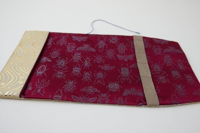 西陣織 ブックカバー 正絹 流水水玉＆砂子箔紋様 一点もの | 西陣岡本