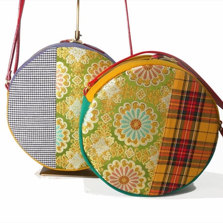 SUI Plus Bags　まんまるバッグ　No.20　唐花紋様　一点物