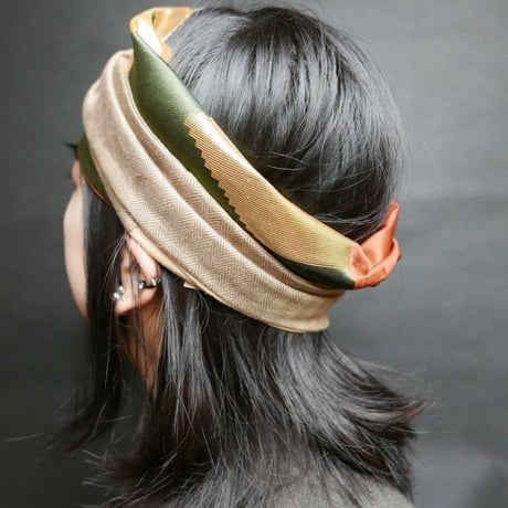 きらめくターバン　Live Turban　ニシジーナ＆ニシジーノ　利休茶地　三階菱紋様　12