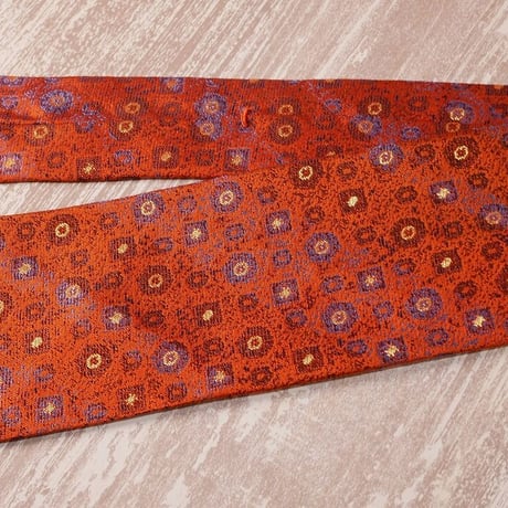 TIE YOUR TIE×西陣岡本　セッテピエゲ　正倉院紋様 F　朱/ Shosoin F
