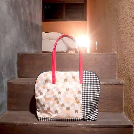 SUI Plus Bags　ラウンドトートバッグ　No.29　しずく紋様　一点物